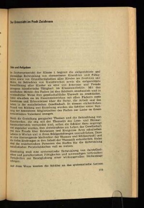 Der Unterricht im Fach Zeichnen