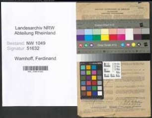 Entnazifizierung Ferdinand Wamhoff , geb. 13.07.1900 (Kaufmann)