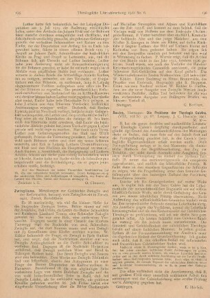 135-136 [Rezension] Zwingliana. Mitteilungen zur Geschichte Zwinglis und der Reformation. 1921, Nr. 1/2. (Bd. IV, Nr. 1 u. 2.)