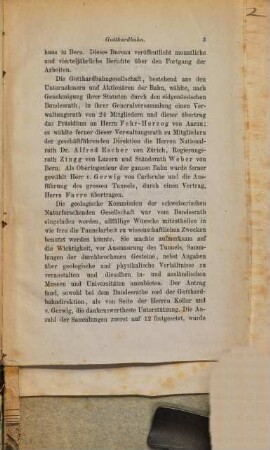 Die Gotthardbahn : vorgetragen in der geologischen Sektion der Berner Naturforschenden Gesellschaft am 3. December 1873