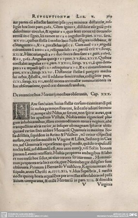30. De recentioribus Mercurij motibus observatis.