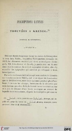 2: Inscriptions latines trouvées à Kreneg (province de Constantine)