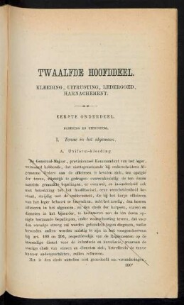 Eerste onderdeel. Kleeding en uitrusting