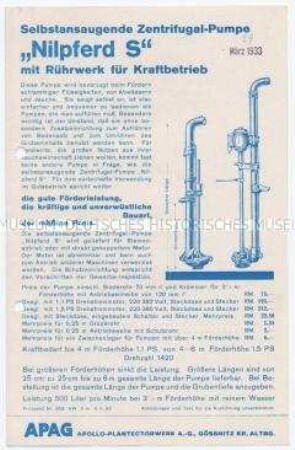 Selbstansaugende Zentrifugal-Pumpe "Nilpferd S"