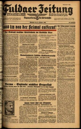 Ausgabe vom Mittwoch, den 18. Februar 1942.