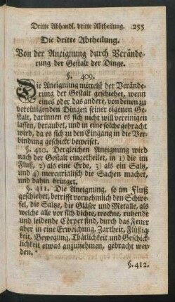 Die dritte Abtheilung. Von der Aneignung durch Veränderung der Gestalt der Dinge