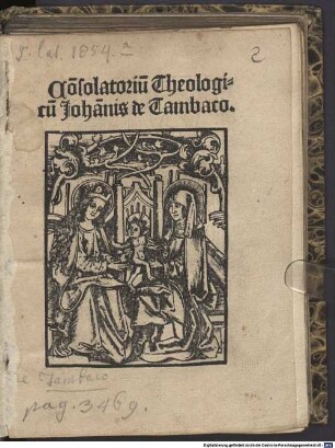 Consolatorium theologicum Johannis de Tambaco