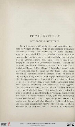 Femte Kapitlet: Det sociala Uttrycket