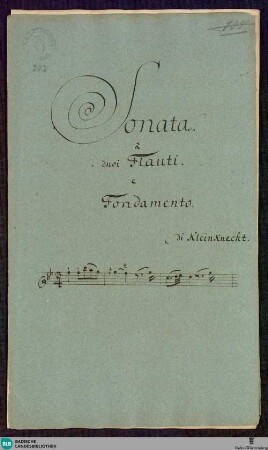 Sonatas - Mus. Hs. 242 : fl (2), bc; B|b; Krause-PichlerK 1991 p.166-167 DelK p.283 GroT 3400-B