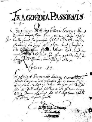 Tragoedia Passionis, item Resurrectionis (Ober-Ammergauer Passion) - BSB Cgm 3163