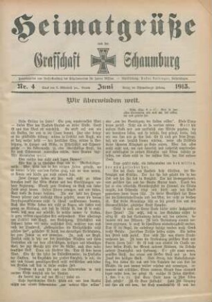 4.1915: Heimatgrüße aus der Grafschaft Schaumburg