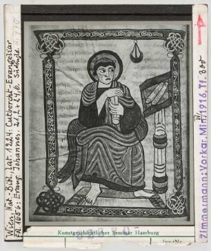 Wien, Nationalbibliothek: Cod. 1224, Cutbercht-Evangeliar, fol. 165b, Evangelist Johannes