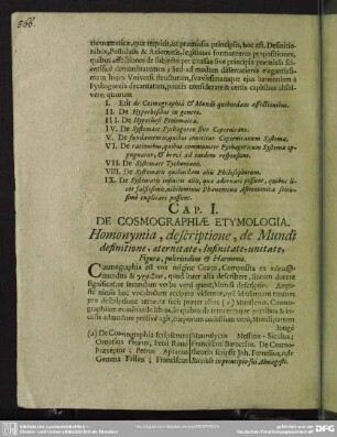 Cap.I. De Cosmographiae Etymologia