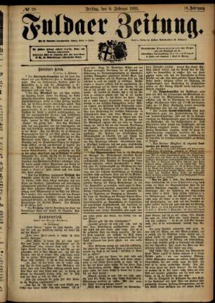 Ausgabe vom Freitag, den 06. Februar 1891.