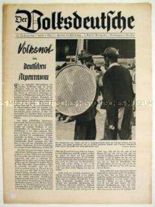 Halbmonatszeitschrift "Der Volksdeutsche" u.a. zum Bevölkerungsrückgang in Österreich