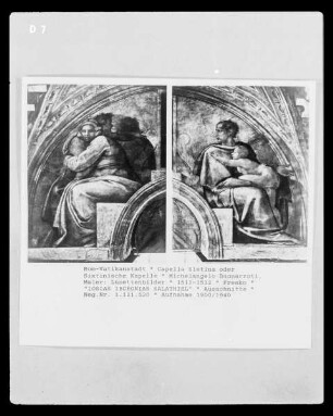 Sixtinische Decke — Die Vorfahren Christi — Josias, Jechoniam, Salatiel