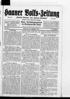 Haaner Volks-Zeitung. 1896-1928