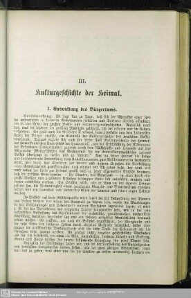 I. Entwicklung des Bürgertums