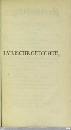 Lyrische Gedichte
