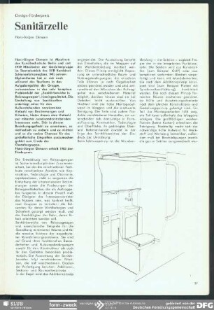 Sanitärzelle : Design-Förderpreis