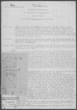 Walheim: Pfarrbericht 1957