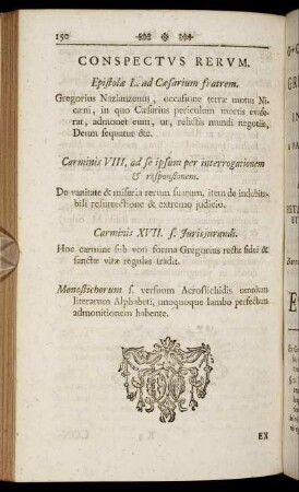 Conspectus Rerum. Epistolæ L. ad Cæsarium fratrem.