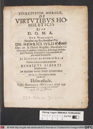 Exercitatio Moralis De Virtutibus Homileticis