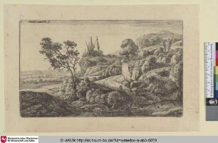 [Zwei Wege an einem Bach; Paths leading to a stream]