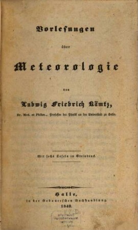 Vorlesungen über Meteorologie