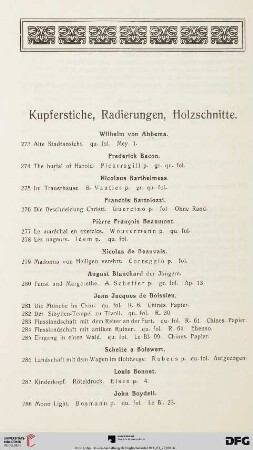 Kupferstiche, Radierungen, Holzschnitte (Nr. 273-1304)