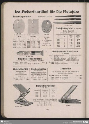 Ica- Bedarfsartikel für die Retusche und Einschiebe- Albums