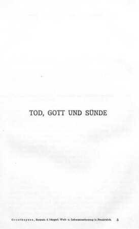 Tod, Gott und Sünde