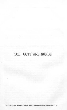 Tod, Gott und Sünde