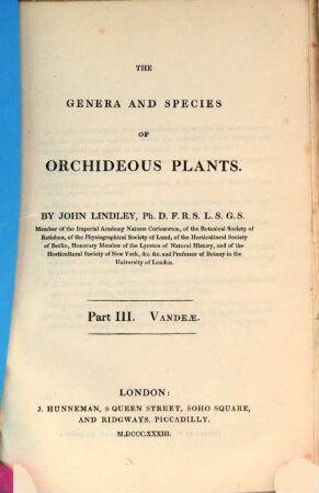The genera and species of Orchideous Plants, 3. Vandeae