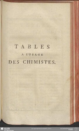 Tables A L'Usage Des Chimistes