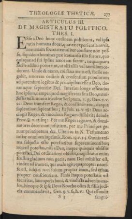 Articulus III. De Magistratu Politico.