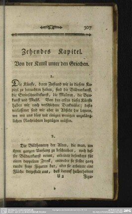 Zehendes Kapitel. Von der Kunst unter den Griechen