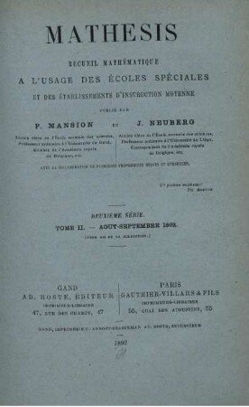 DEUXIÈME SÈRIE. TOME II - ANNÉE 1892.