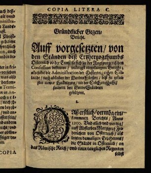 D4r-K2v, Copia Litera C: Gründtlicher Gegenbericht