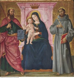 Thronende Madonna mit den heiligen Paulus und Franziskus