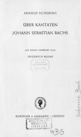 Über Kantaten Johann Sebastian Bachs