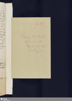 Nr. 110-110a. Hennig, Gustav Adolf