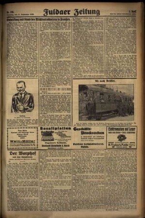 Dritte Ausgabe vom Samstag, den 21. September 1929.