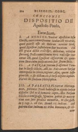Concionis Dispositio De Apostolo Paulo.
