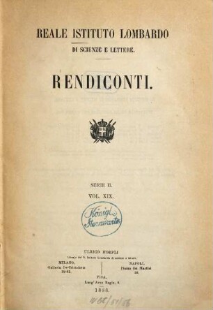 Rendiconti. 19, 19. 1886
