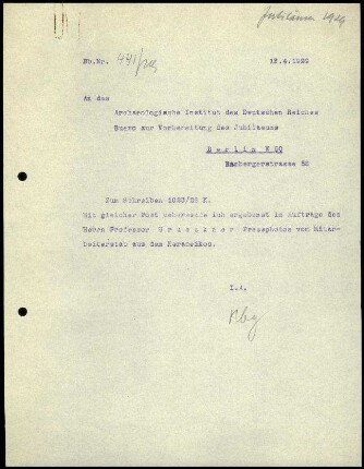 R. Herbig an DAI Zentrale