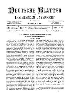C. F. Gellert's pädagogische Anschauungen