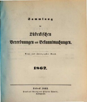 Sammlung der lübeckischen Verordnungen und Bekanntmachungen, 29. 1862