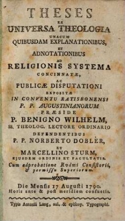 Theses ex universa theologia