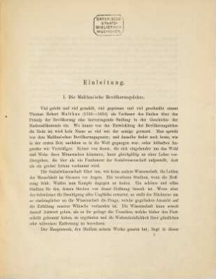 Die Stellung der Sozialisten zur Malthus'schen Bevölkerungslehre : eine von der philosophischen Fakultät der Georg-August-Universität zu Göttingen gekrönte Preisschrift